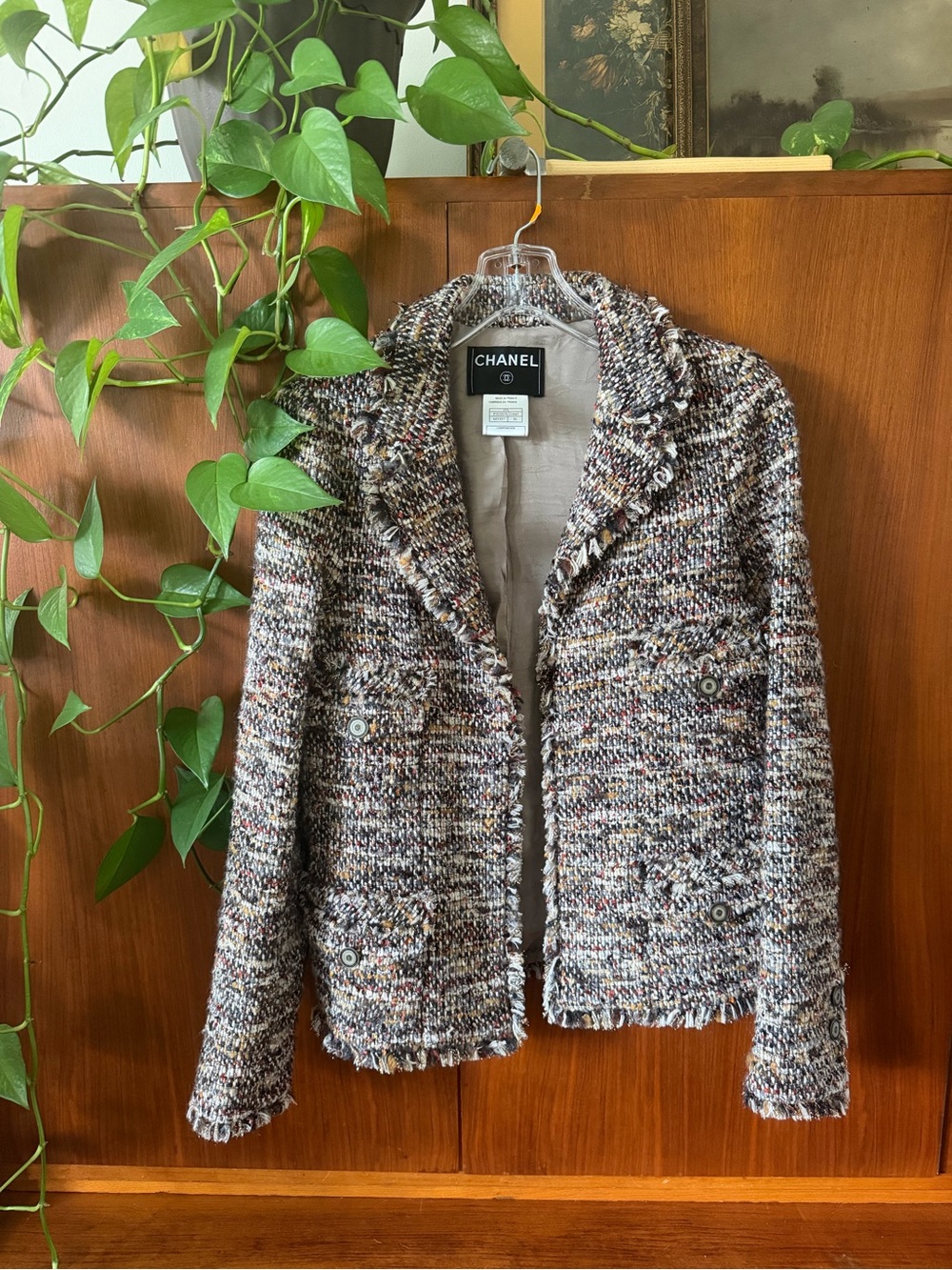 CHANEL Multicolor Tweed Jacket - Women's Classic Frayed Hem